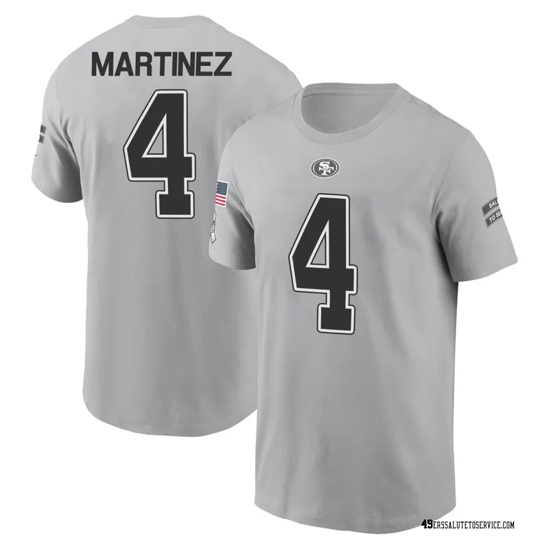 Men's Adrian Martinez San Francisco 49ers Gray 2024 Salute to Service Name & Number T-Shirt