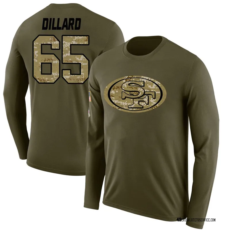 Men's Andre Dillard San Francisco 49ers Legend Olive Salute to Service Sideline Long Sleeve T-Shirt