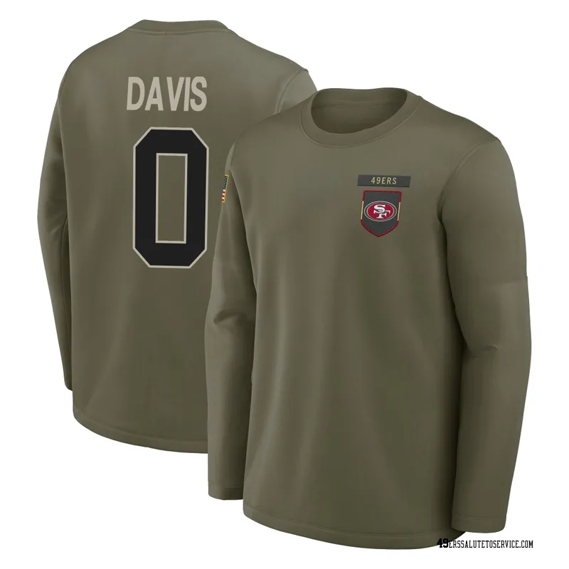 Men's Ashtyn Davis San Francisco 49ers Olive 2025 Salute to Service Sideline Coaches Long Sleeve T-Shirt