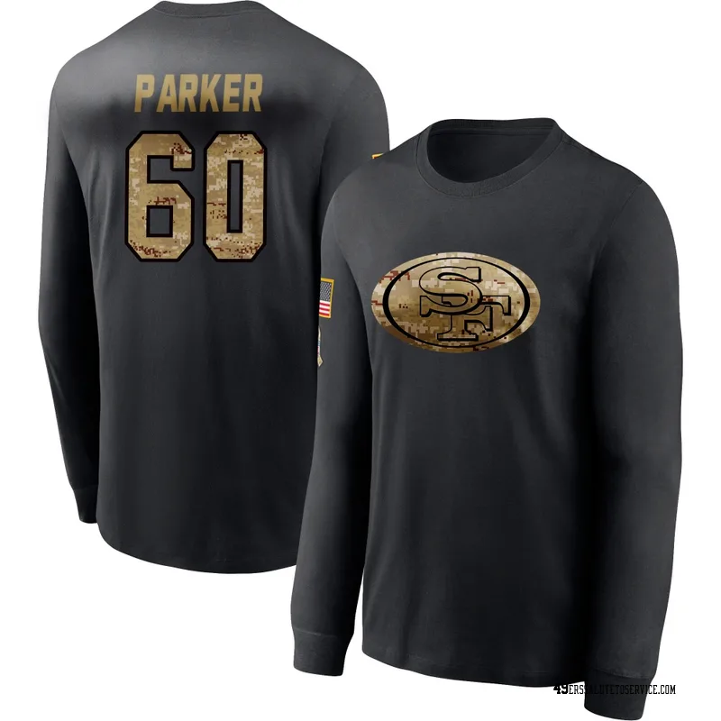 Men's Brandon Parker San Francisco 49ers Black 2020 Salute To Service Sideline Performance Long Sleeve T-Shirt