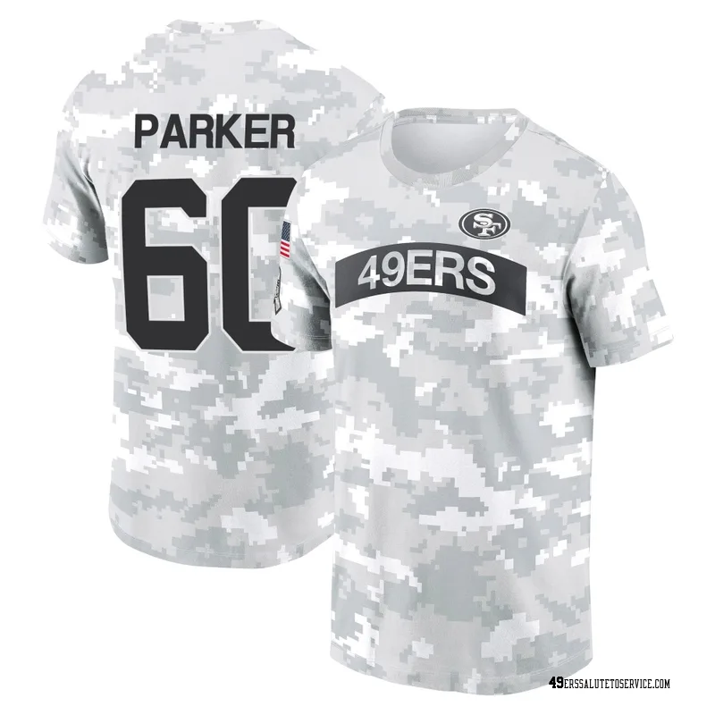 Men's Brandon Parker San Francisco 49ers Camo Arctic 2024 Salute to Service Performance T-Shirt