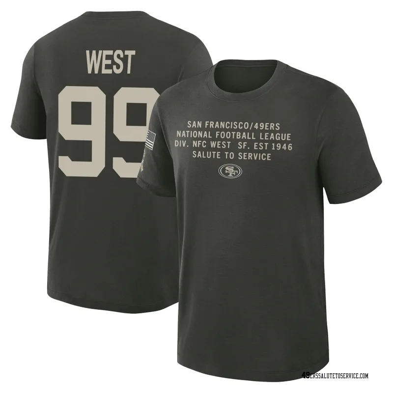 Men's C.J. West San Francisco 49ers Green Dark/ 2025 Salute to Service Sideline Slub T-Shirt