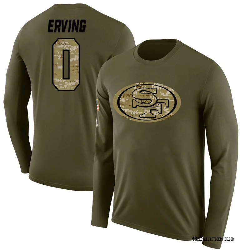 Men's Cameron Erving San Francisco 49ers Legend Olive Salute to Service Sideline Long Sleeve T-Shirt