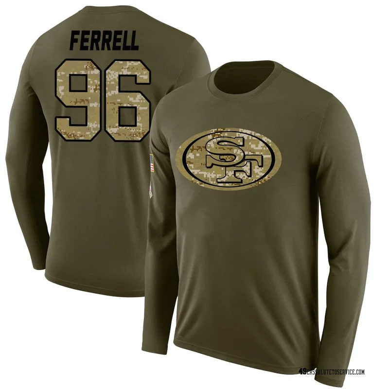 Men's Clelin Ferrell San Francisco 49ers Legend Olive Salute to Service Sideline Long Sleeve T-Shirt