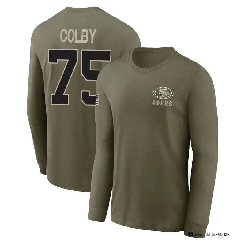 Men's Connor Colby San Francisco 49ers Olive 2025 Salute to Service Sideline Long Sleeve T-Shirt