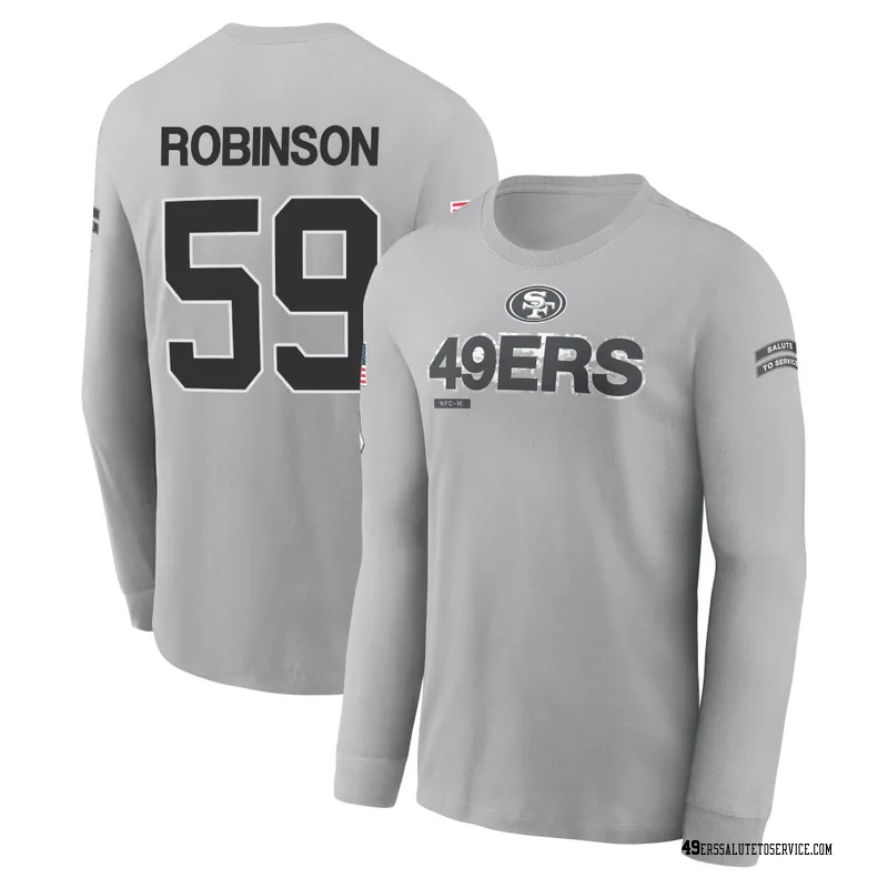 Men's Curtis Robinson San Francisco 49ers Gray 2024 Salute to Service Long Sleeve T-Shirt
