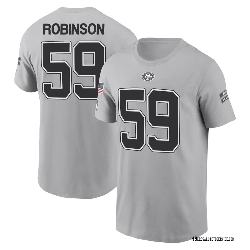 Men's Curtis Robinson San Francisco 49ers Gray 2024 Salute to Service Name & Number T-Shirt