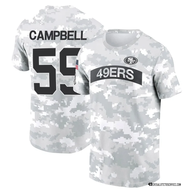 Men's De'Vondre Campbell San Francisco 49ers Camo Arctic 2024 Salute to Service Performance T-Shirt