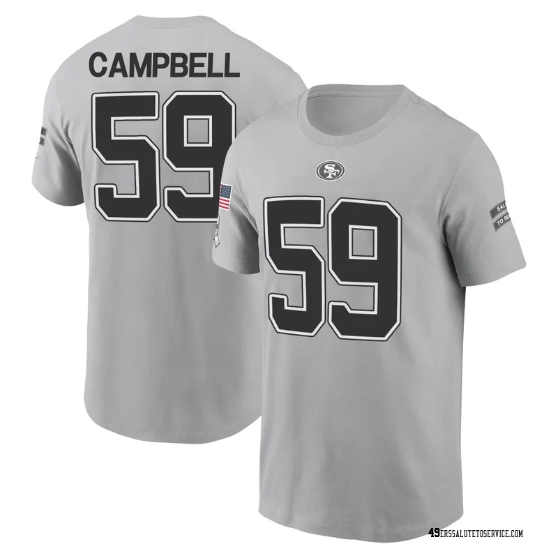 Men's De'Vondre Campbell San Francisco 49ers Gray 2024 Salute to Service Name & Number T-Shirt