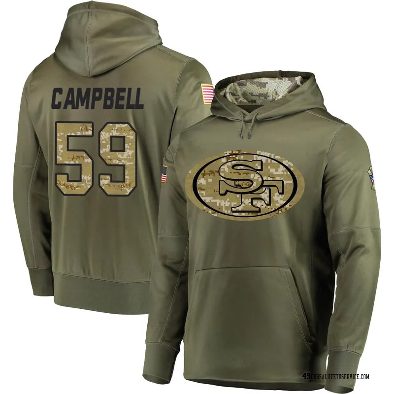 Men's De'Vondre Campbell San Francisco 49ers Olive Salute to Service Pullover Hoodie