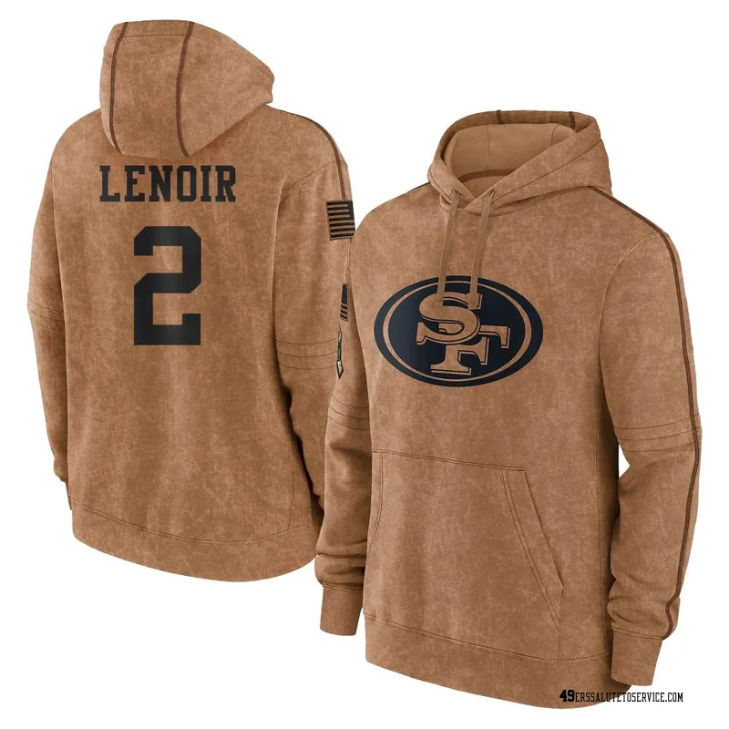 Men's Deommodore Lenoir San Francisco 49ers Brown 2023 Salute To Service Club Pullover Hoodie