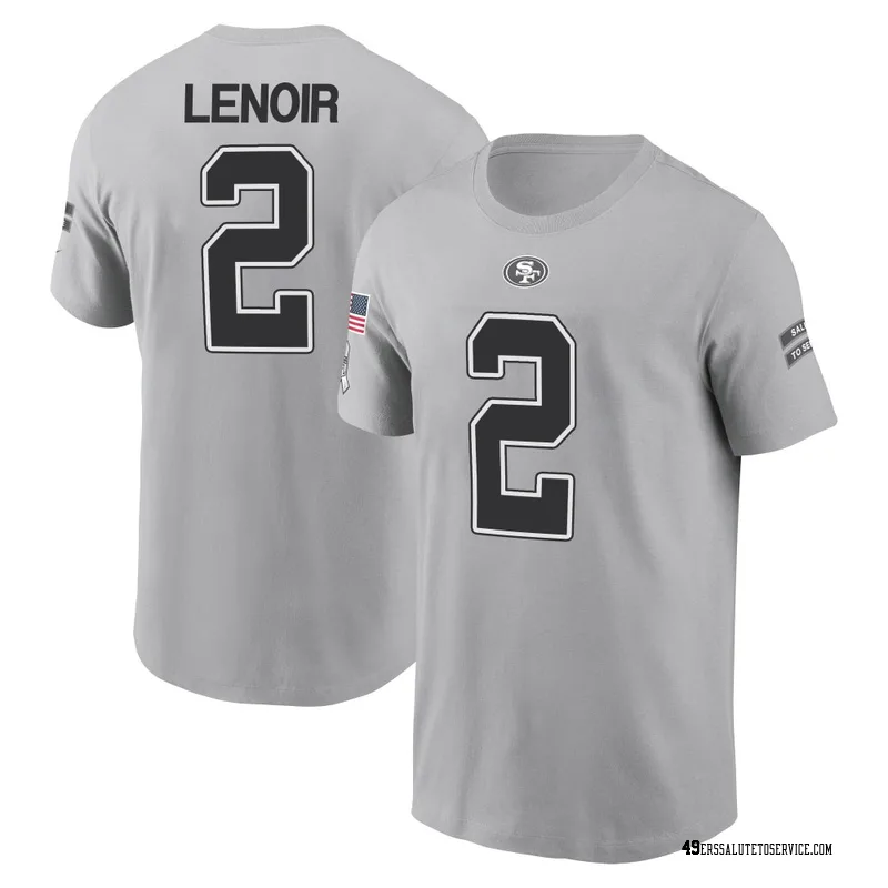 Men's Deommodore Lenoir San Francisco 49ers Gray 2024 Salute to Service Name & Number T-Shirt