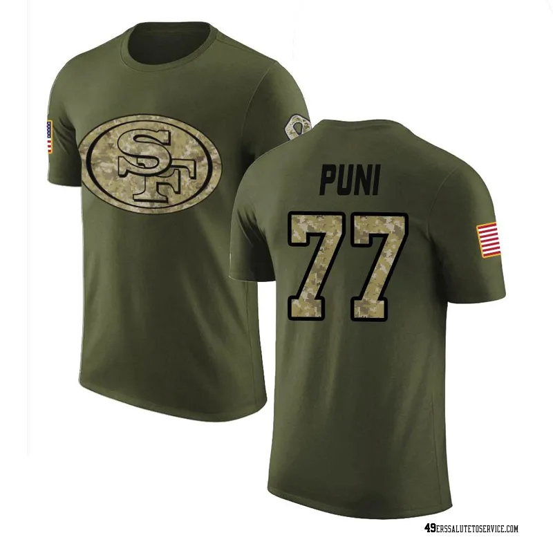 Men's Dominick Puni San Francisco 49ers Legend Olive Salute to Service T-Shirt