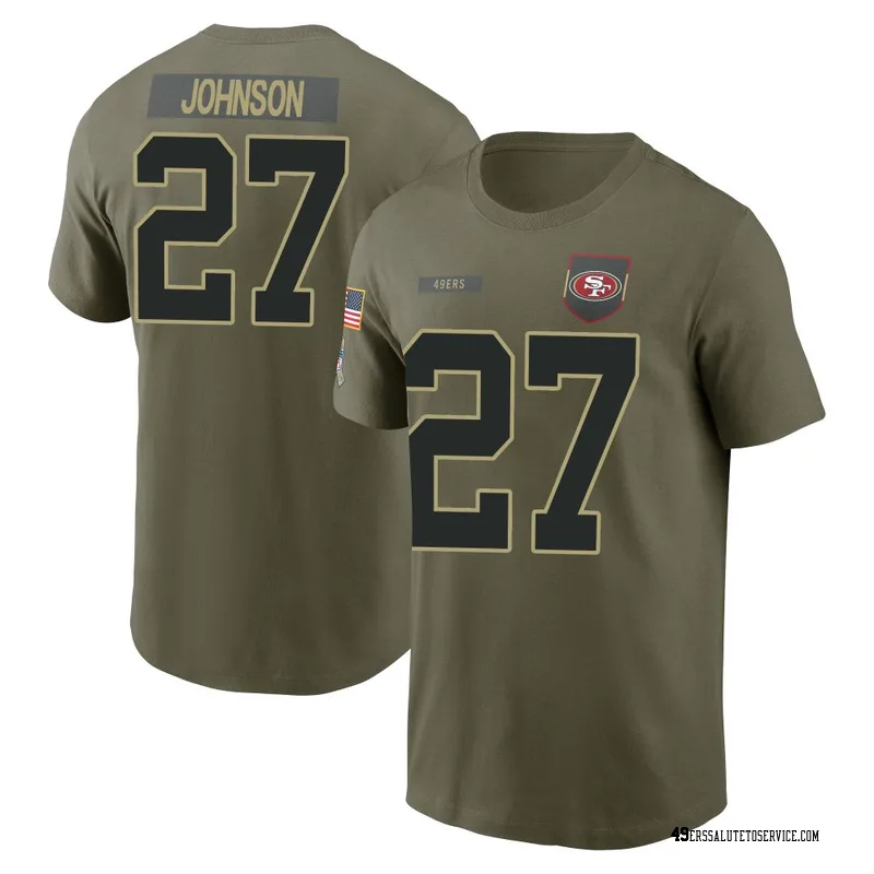 Men's Dontae Johnson San Francisco 49ers Olive 2025 Salute to Service Name & Number T-Shirt