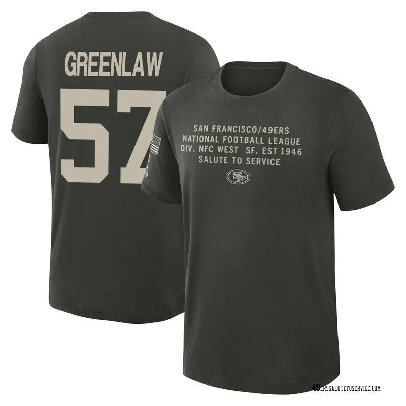 Men's Dre Greenlaw San Francisco 49ers Green Dark/ 2025 Salute to Service Sideline Slub T-Shirt