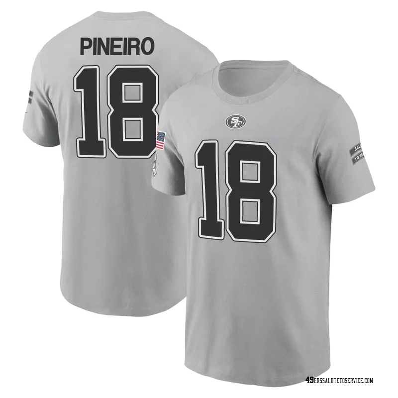 Men's Eddy Pineiro San Francisco 49ers Gray 2024 Salute to Service Name & Number T-Shirt