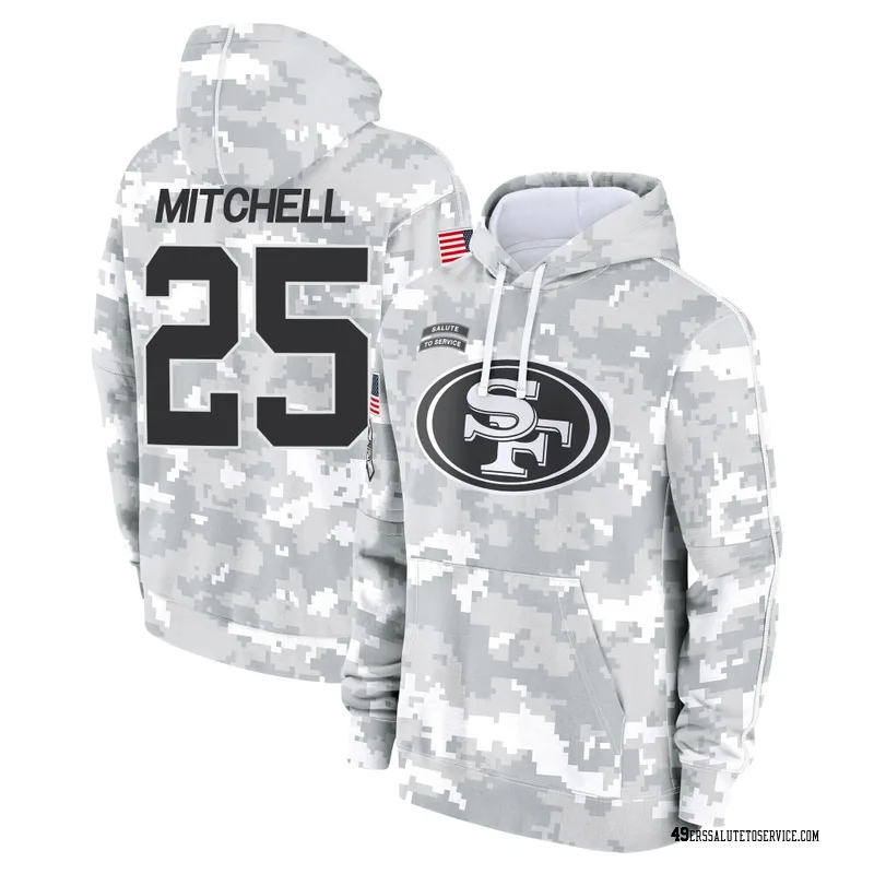 Men's Elijah Mitchell San Francisco 49ers Camo Arctic 2024 Salute to Service Club Fleece Pullover Hoodie