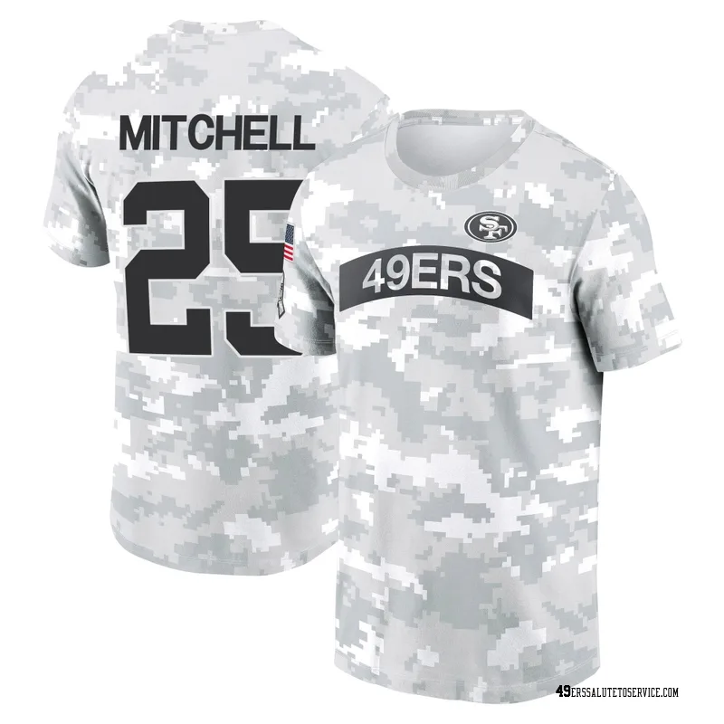 Men's Elijah Mitchell San Francisco 49ers Camo Arctic 2024 Salute to Service Performance T-Shirt