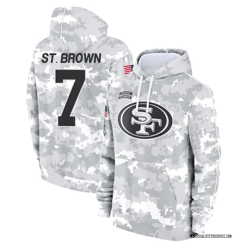 Men's Equanimeous St. Brown San Francisco 49ers Camo Arctic 2024 Salute to Service Club Fleece Pullover Hoodie