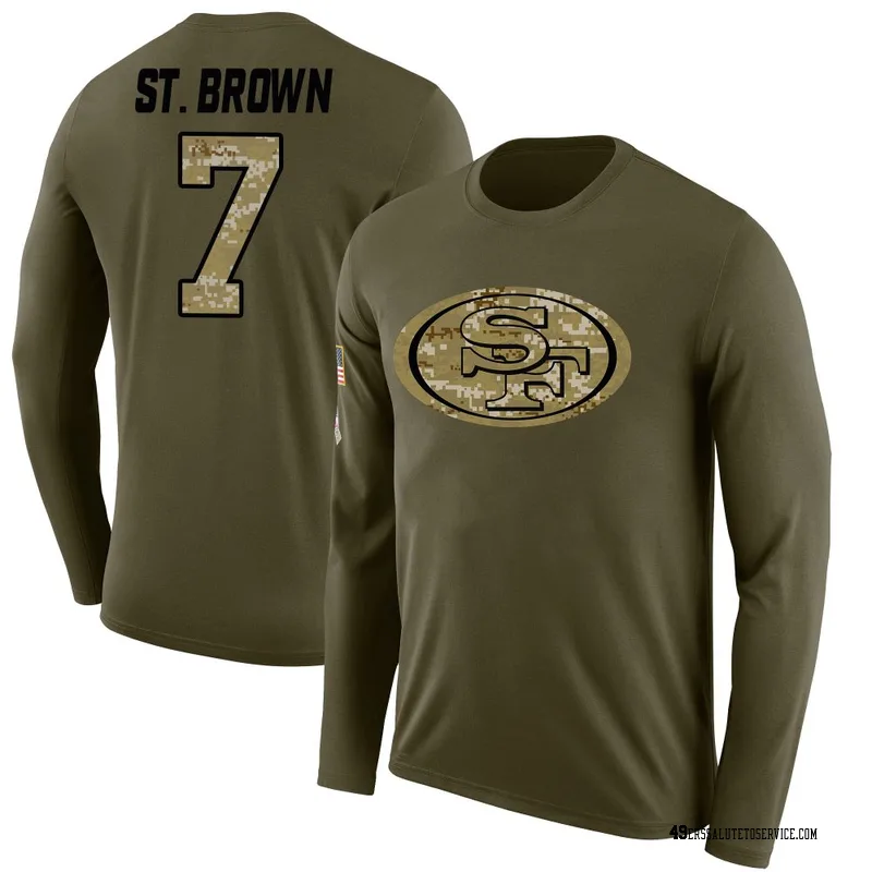 Men's Equanimeous St. Brown San Francisco 49ers Legend Olive Salute to Service Sideline Long Sleeve T-Shirt