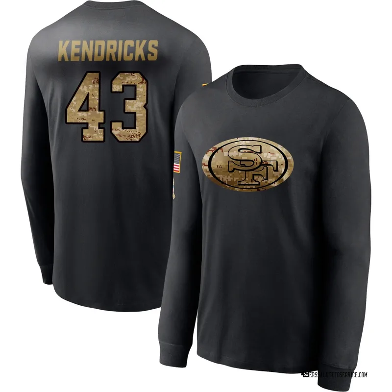 Men's Eric Kendricks San Francisco 49ers Black 2020 Salute To Service Sideline Performance Long Sleeve T-Shirt