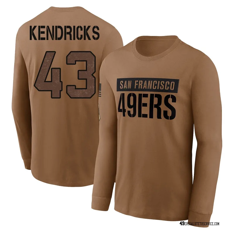 Men's Eric Kendricks San Francisco 49ers Brown 2023 Salute To Service Long Sleeve T-Shirt