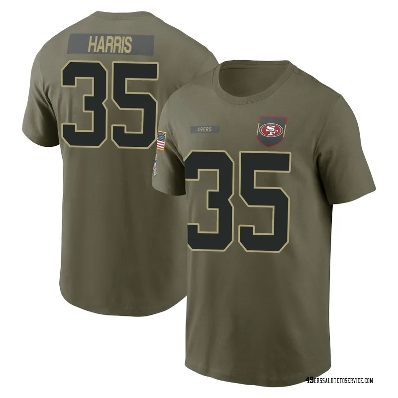 Men's Erik Harris San Francisco 49ers Olive 2025 Salute to Service Name & Number T-Shirt