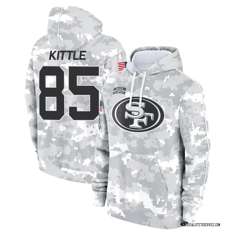 Men's George Kittle San Francisco 49ers Camo Arctic 2024 Salute to Service Club Fleece Pullover Hoodie