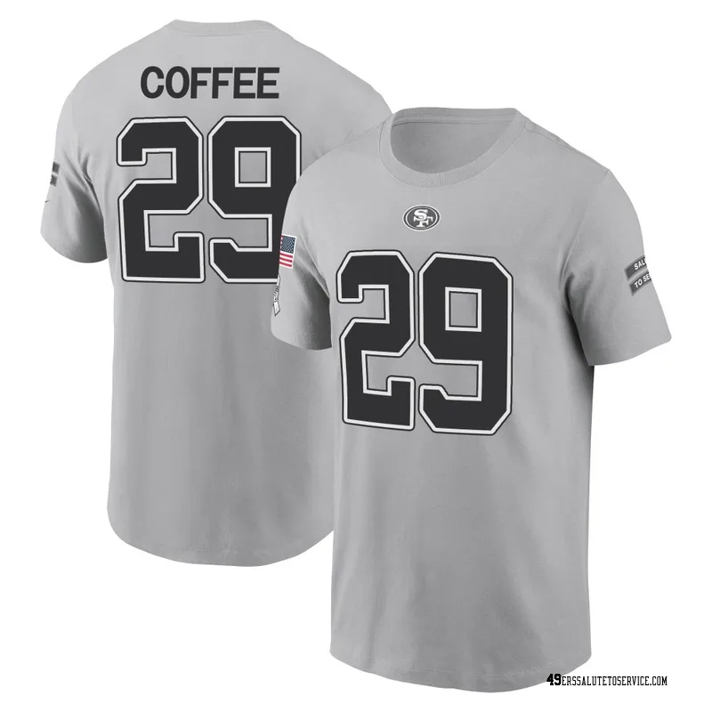 Men's Glen Coffee San Francisco 49ers Gray 2024 Salute to Service Name & Number T-Shirt
