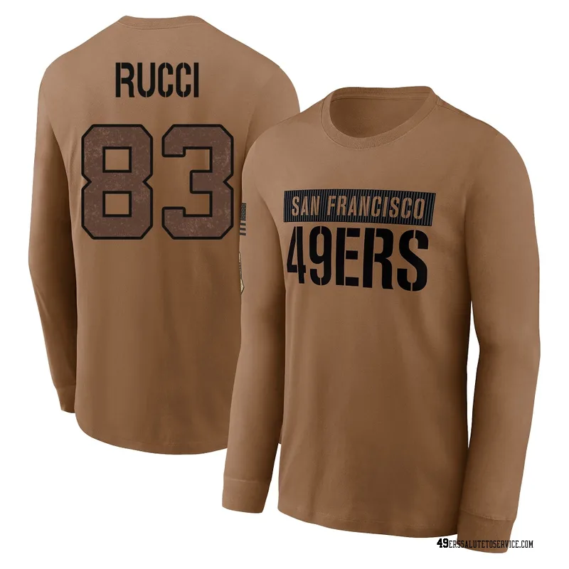 Men's Hayden Rucci San Francisco 49ers Brown 2023 Salute To Service Long Sleeve T-Shirt
