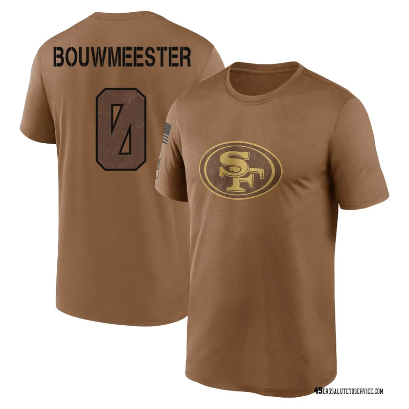 Men's Jack Bouwmeester San Francisco 49ers Legend Brown 2023 Salute To Service Performance T-Shirt