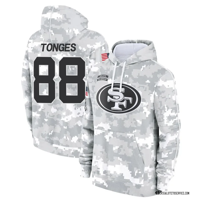 Men's Jake Tonges San Francisco 49ers Camo Arctic 2024 Salute to Service Club Fleece Pullover Hoodie