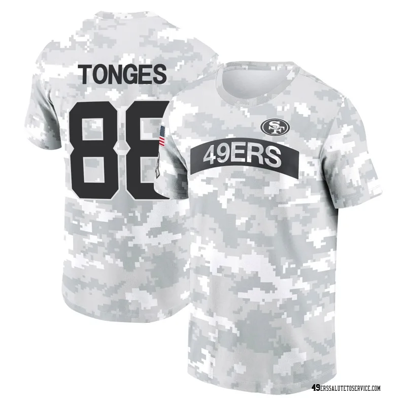 Men's Jake Tonges San Francisco 49ers Camo Arctic 2024 Salute to Service Performance T-Shirt