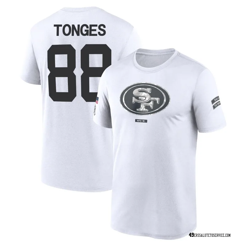 Men's Jake Tonges San Francisco 49ers Legend White 2024 Salute to Service Performance T-Shirt
