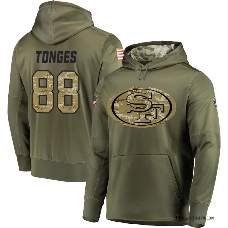 Men's Jake Tonges San Francisco 49ers Olive Salute to Service Pullover Hoodie