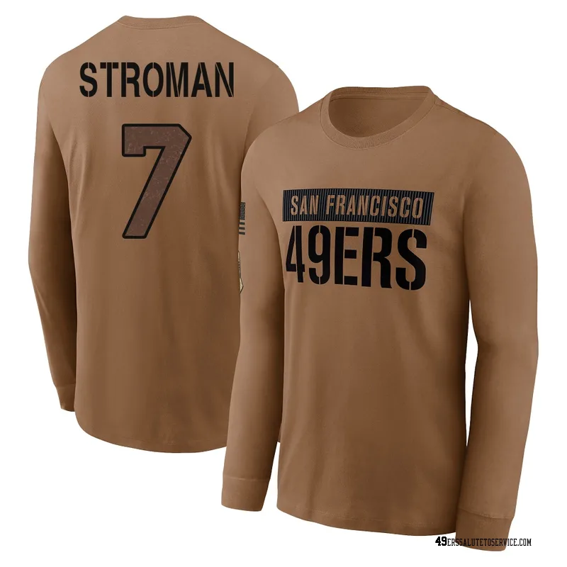 Men's Jalen Stroman San Francisco 49ers Brown 2023 Salute To Service Long Sleeve T-Shirt