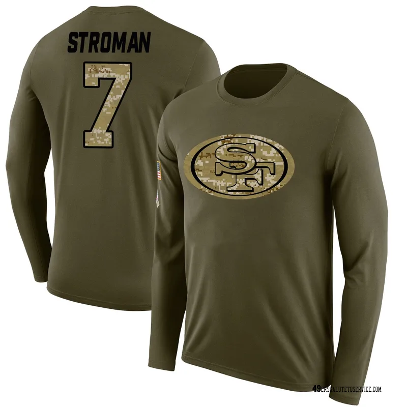 Men's Jalen Stroman San Francisco 49ers Legend Olive Salute to Service Sideline Long Sleeve T-Shirt