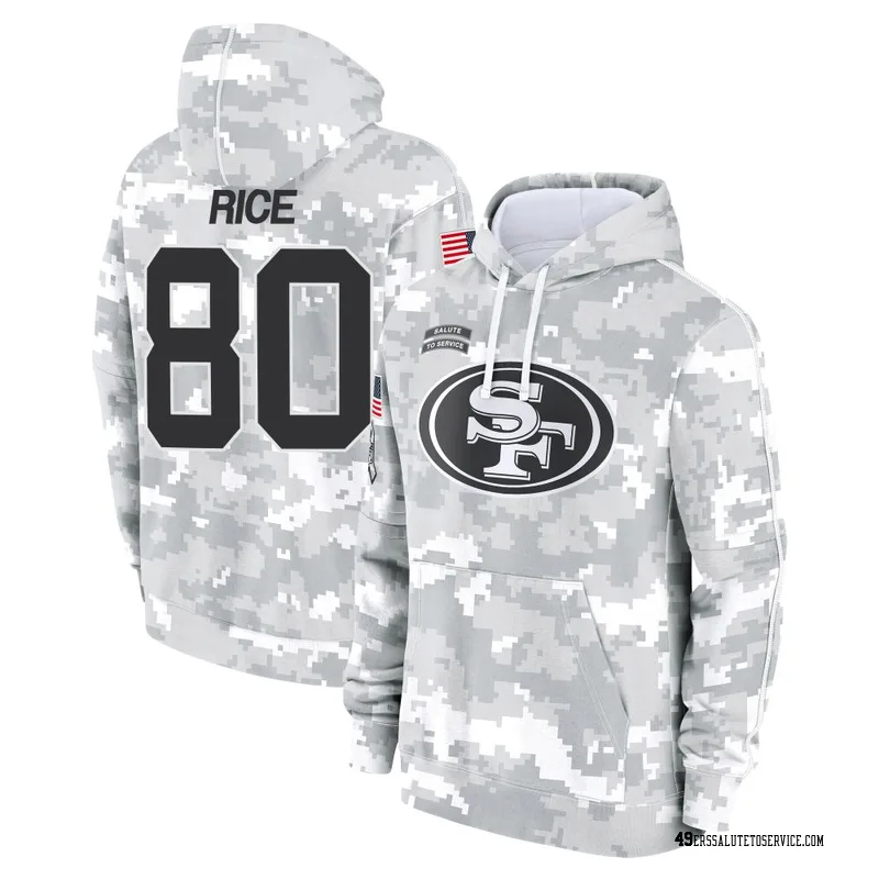 Men's Jerry Rice San Francisco 49ers Camo Arctic 2024 Salute to Service Club Fleece Pullover Hoodie