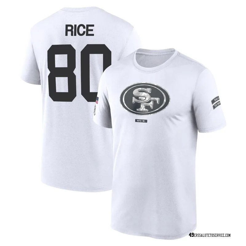 Men's Jerry Rice San Francisco 49ers Legend White 2024 Salute to Service Performance T-Shirt