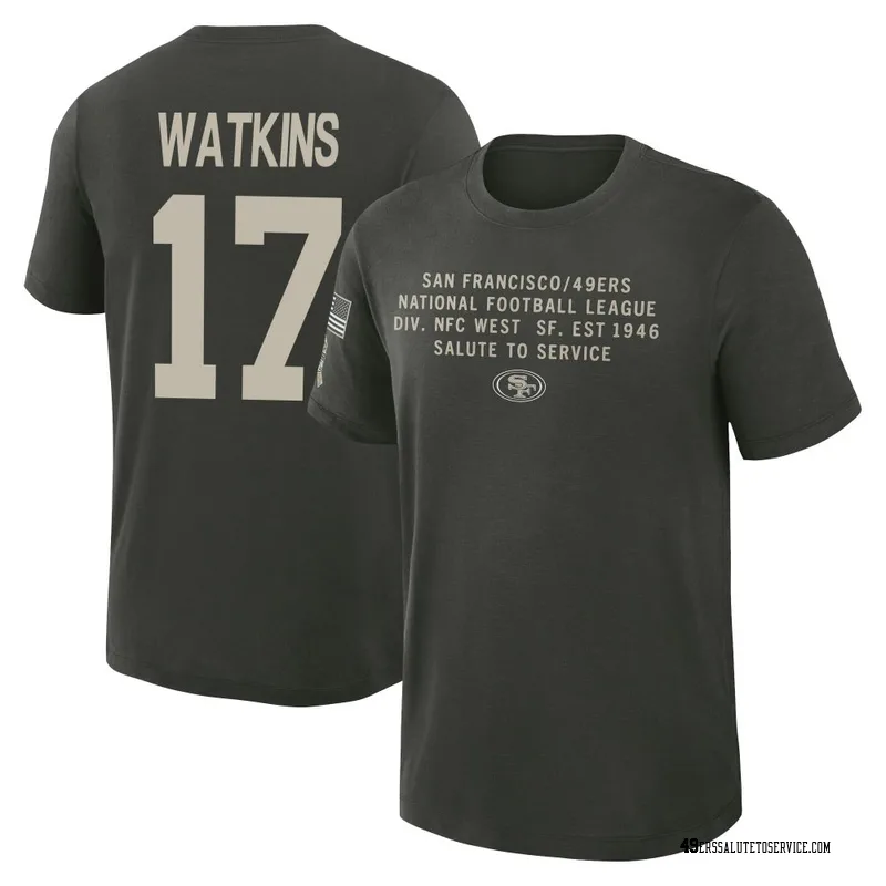 Men's Jordan Watkins San Francisco 49ers Green Dark/ 2025 Salute to Service Sideline Slub T-Shirt