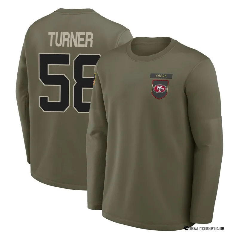 Men's Keena Turner San Francisco 49ers Olive 2025 Salute to Service Sideline Coaches Long Sleeve T-Shirt