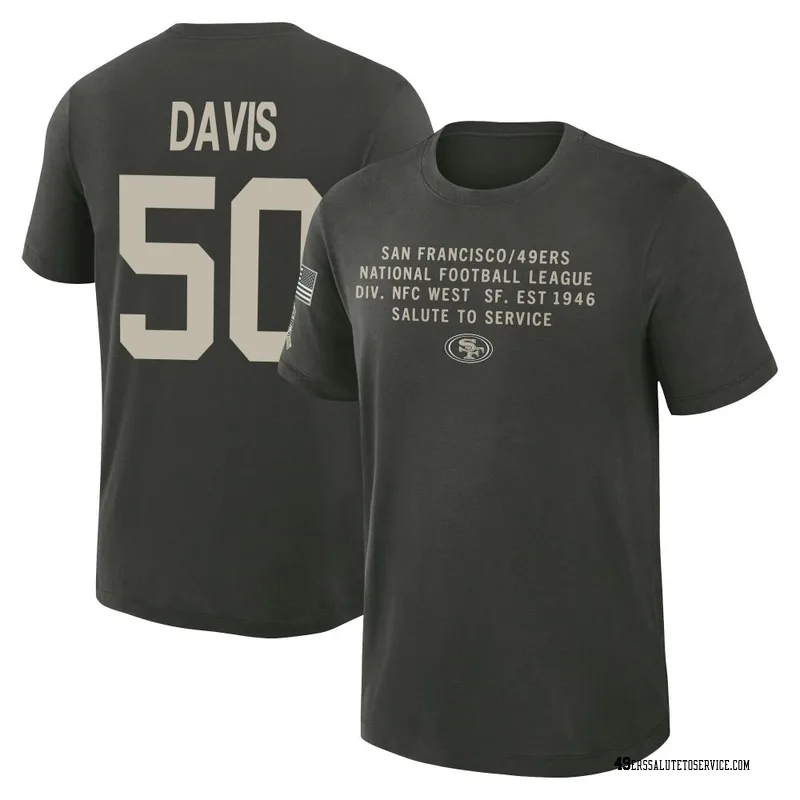 Men's Khalil Davis San Francisco 49ers Green Dark/ 2025 Salute to Service Sideline Slub T-Shirt