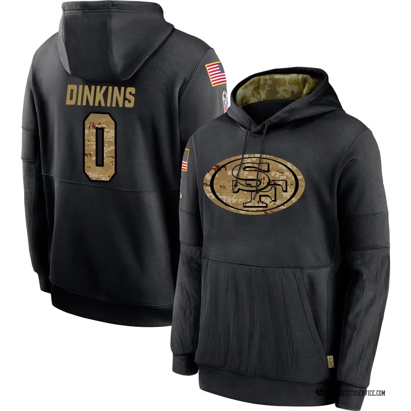 Men's Khalil Dinkins San Francisco 49ers Black 2020 Salute to Service Sideline Performance Pullover Hoodie
