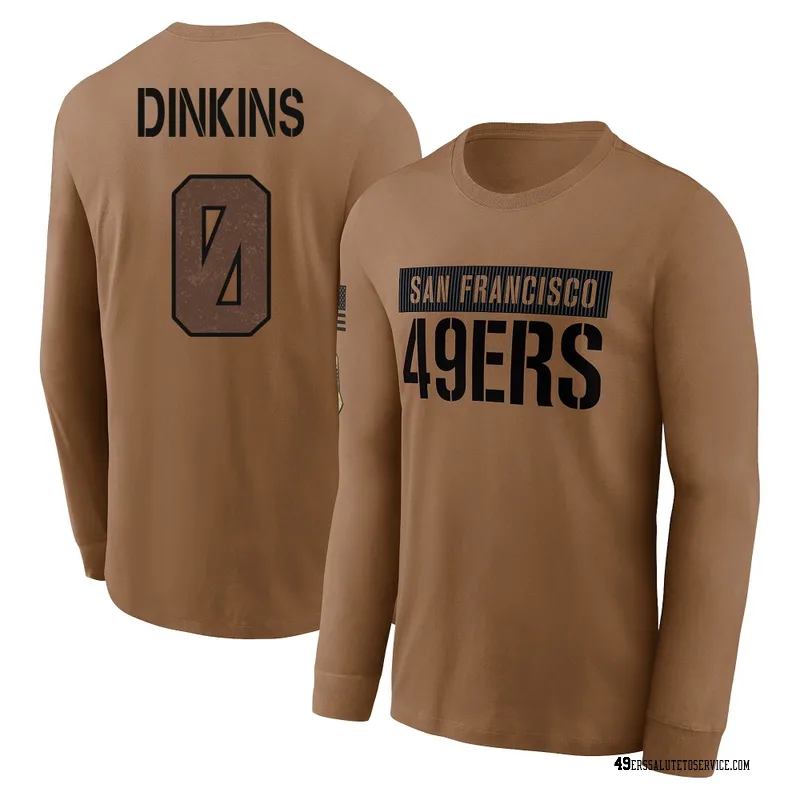 Men's Khalil Dinkins San Francisco 49ers Brown 2023 Salute To Service Long Sleeve T-Shirt