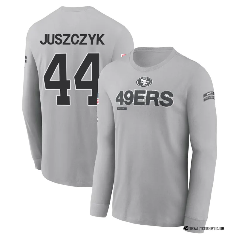 Men's Kyle Juszczyk San Francisco 49ers Gray 2024 Salute to Service Long Sleeve T-Shirt