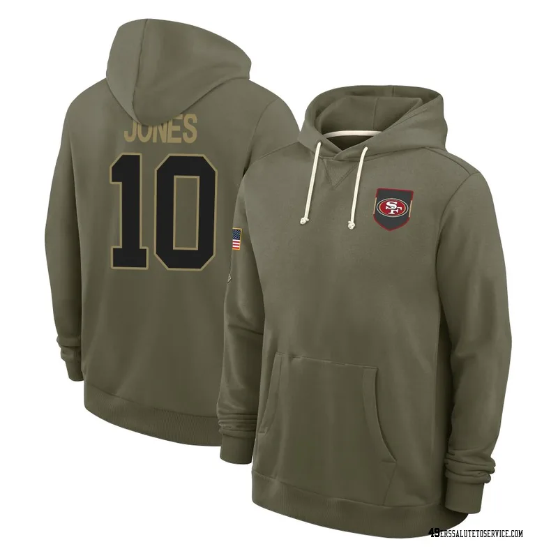 Men's Mac Jones San Francisco 49ers Olive 2025 Salute to Service Hoodie