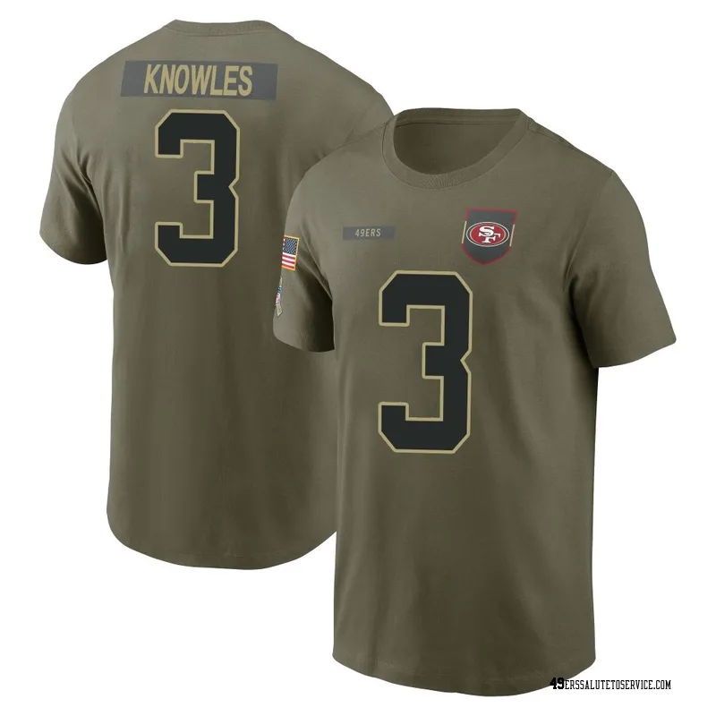 Men's Malik Knowles San Francisco 49ers Olive 2025 Salute to Service Name & Number T-Shirt