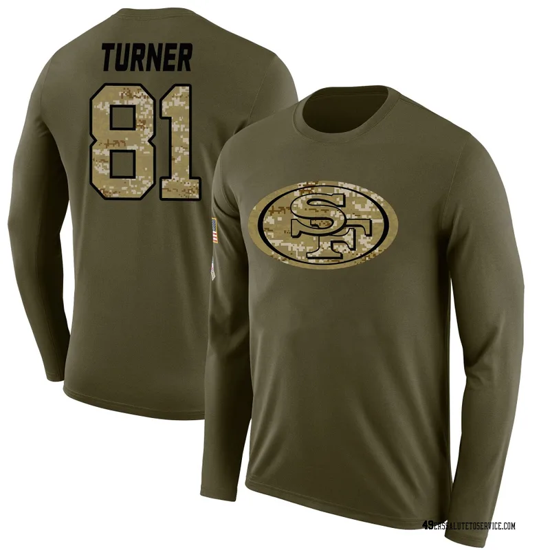 Men's Malik Turner San Francisco 49ers Legend Olive Salute to Service Sideline Long Sleeve T-Shirt