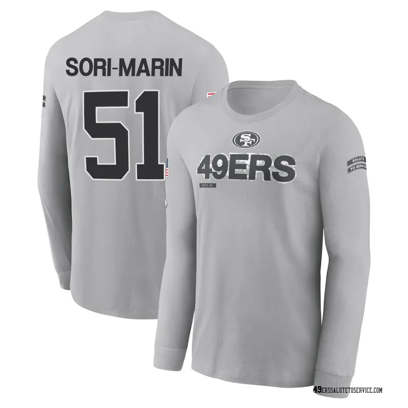 Men's Mariano Sori-Marin San Francisco 49ers Gray 2024 Salute to Service Long Sleeve T-Shirt