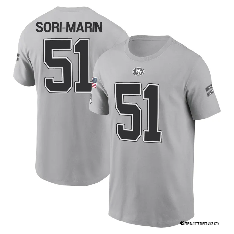 Men's Mariano Sori-Marin San Francisco 49ers Gray 2024 Salute to Service Name & Number T-Shirt